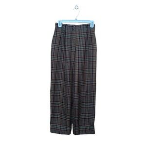 Vintage Express Academia Plaid Straight Leg High‎ Waist Trousers Size 4